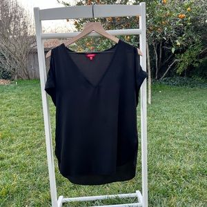 Black Shoulder Key Hole Blouse